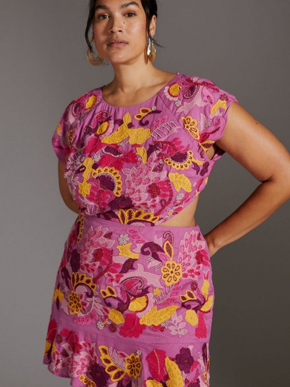 Maeve Anthropologie Beaded and Embroidered Mini Dress - Picture 3 of 4